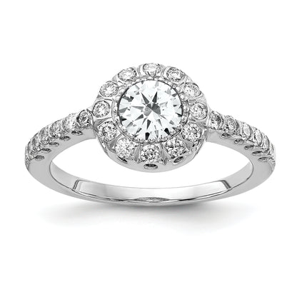 Solid 14k White Gold 5mm Cubic Zirconia VS Simulated CZ Ring