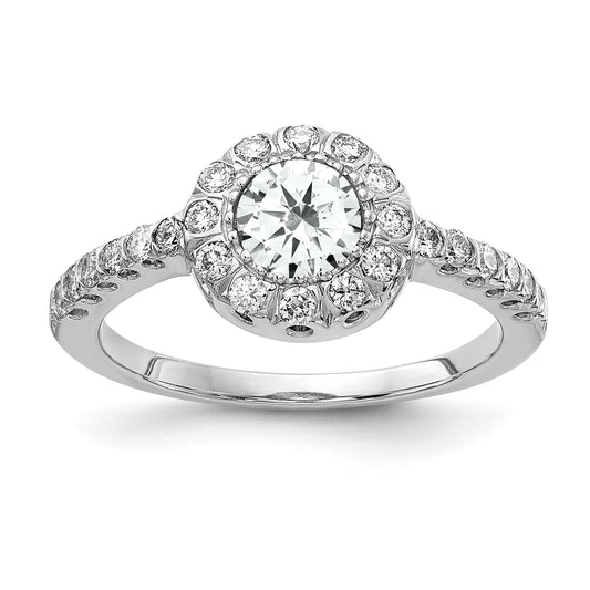 Solid 14k White Gold 5mm Cubic Zirconia VS Simulated CZ Ring