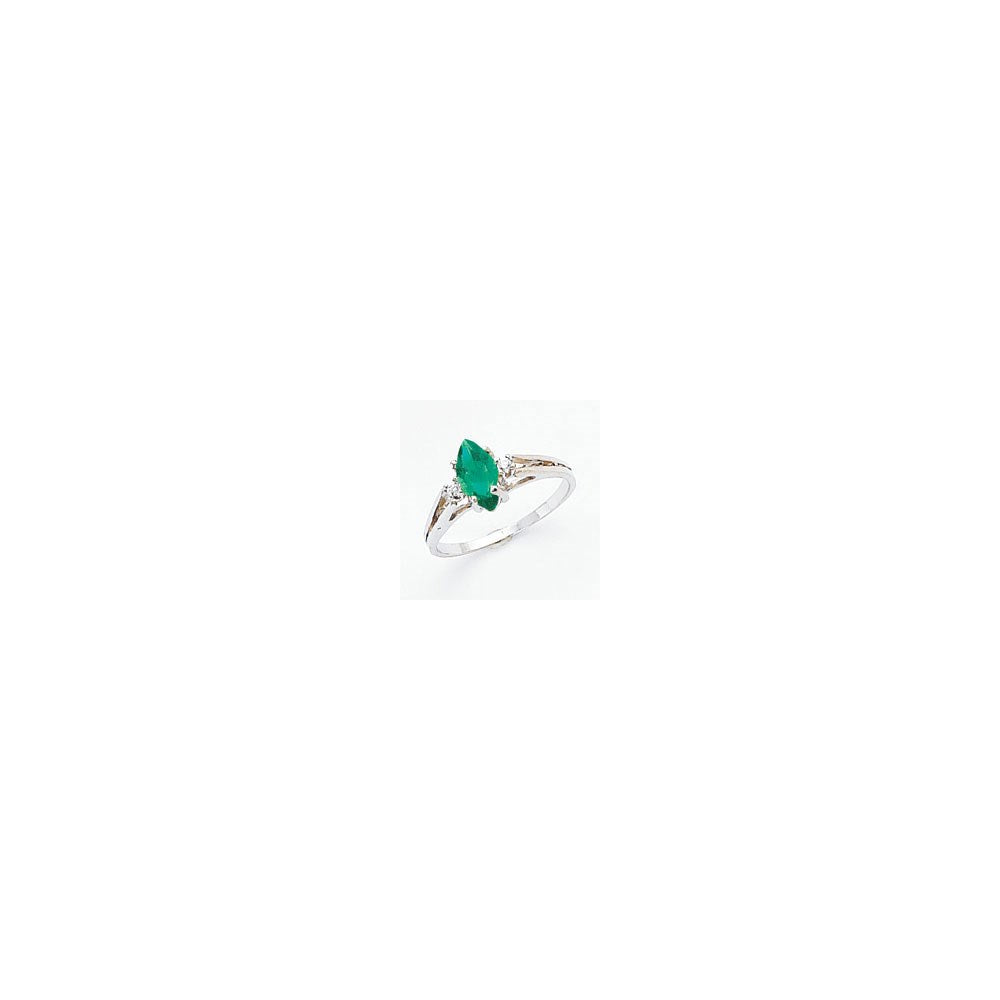 14K White Gold 8x4mm Marquise Mount St. Helens Diamond Ring