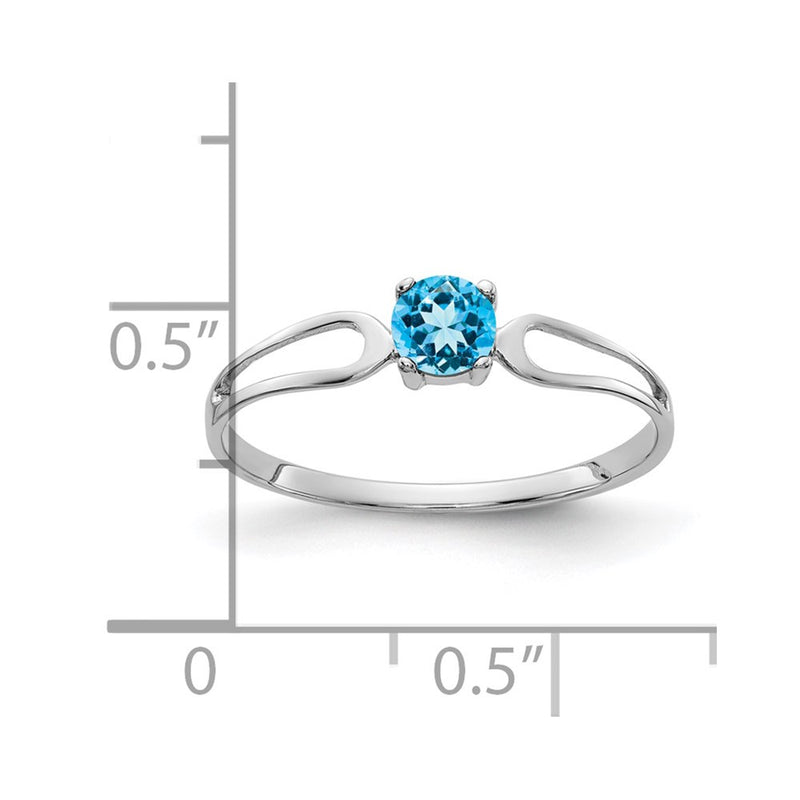14k White Gold 4mm White Topaz Ring