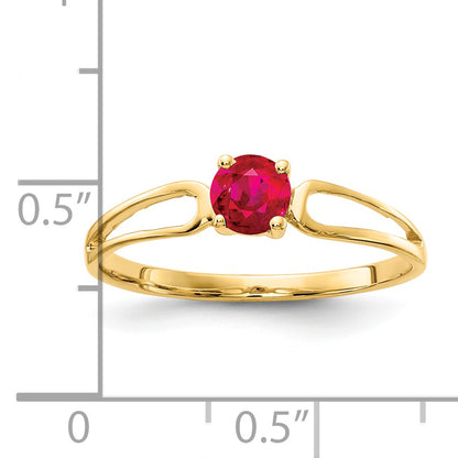 14K Yellow Gold 4mm Ruby ring