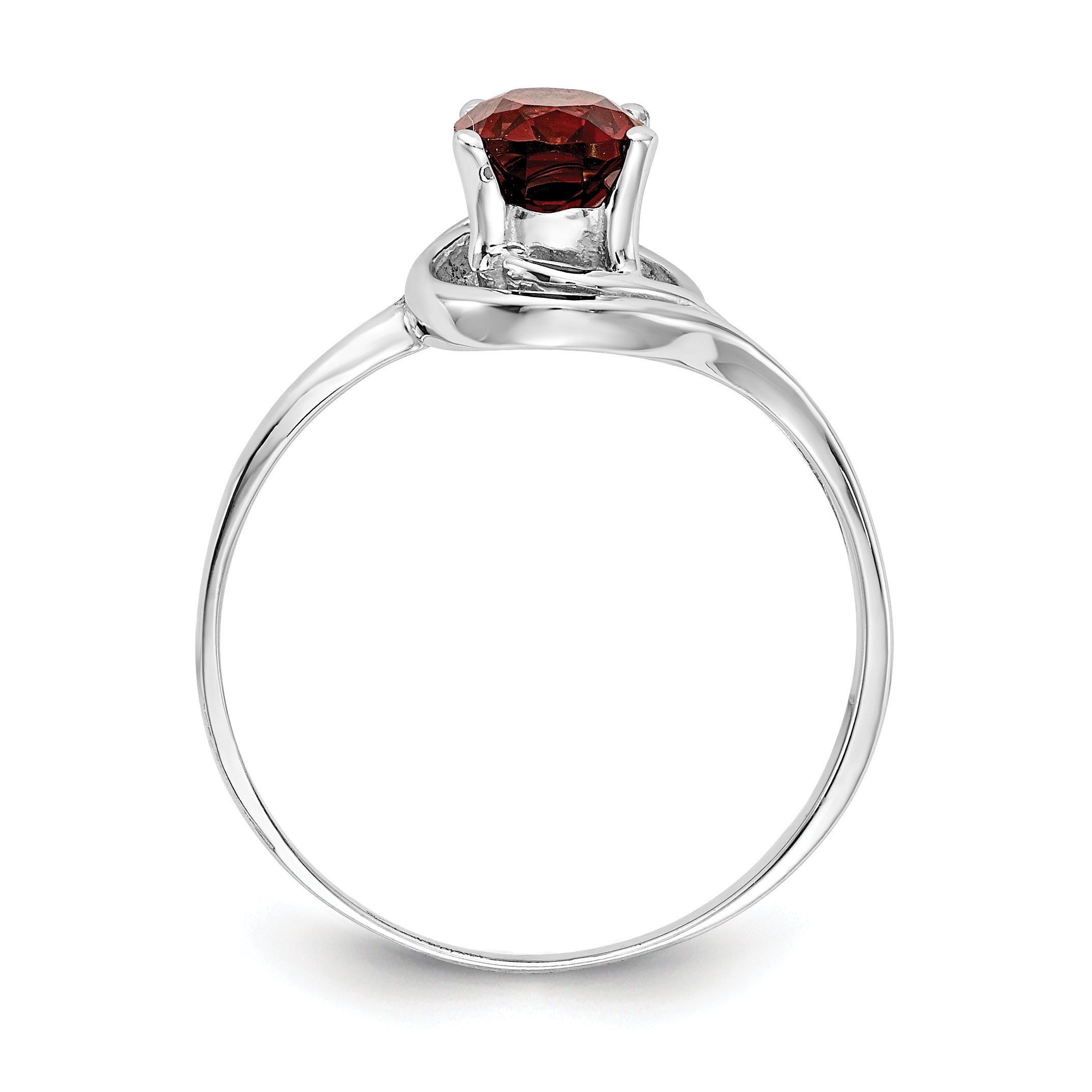 Solid 14k White Gold 7x5mm Oval Simulated Garnet Ring