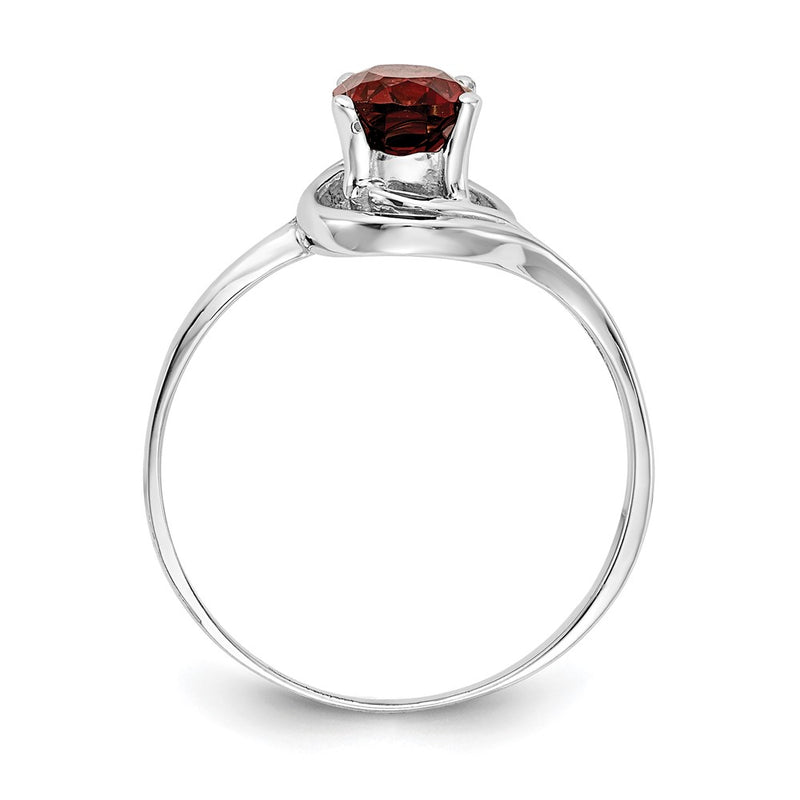 Solid 14k White Gold 7x5mm Oval Simulated Garnet Ring