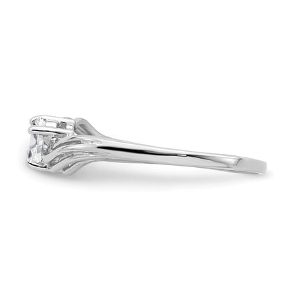 14K White Gold 5X3mm Oval Cubic Zirconia Ring