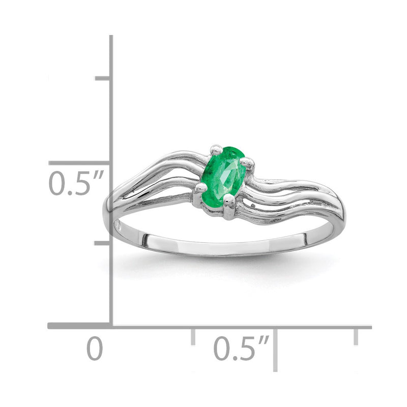 14k White Gold 5x3mm Oval Emerald ring