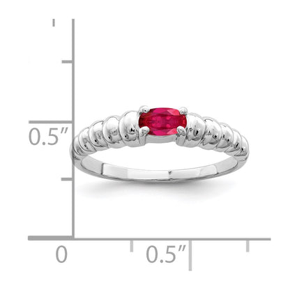 14k White Gold 5x3mm Oval Ruby ring