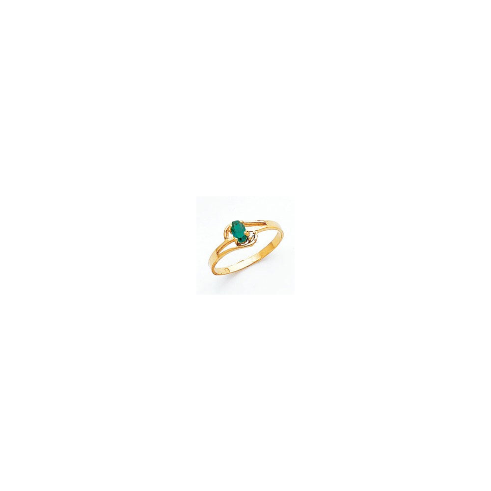 14K Yellow Gold 5x3mm Oval Mount St. Helens Diamond Ring