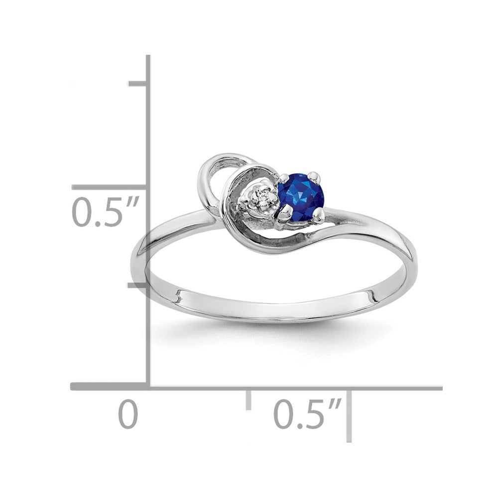 14K White Gold 3mm Sapphire Aaa Diamond Ring