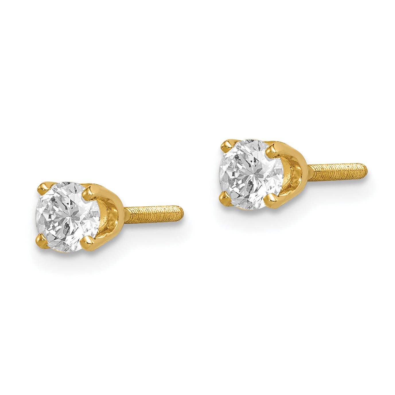 14K Yellow Gold Single Stud Diamond Earring