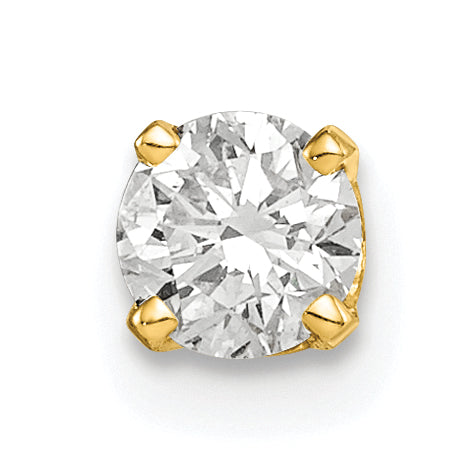 14K Yellow Gold Single Stud Diamond Earring