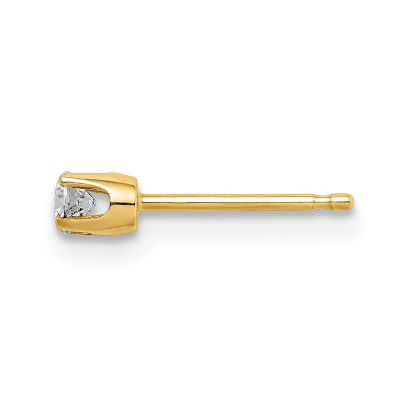 14K Yellow Gold Single Stud Diamond Earring
