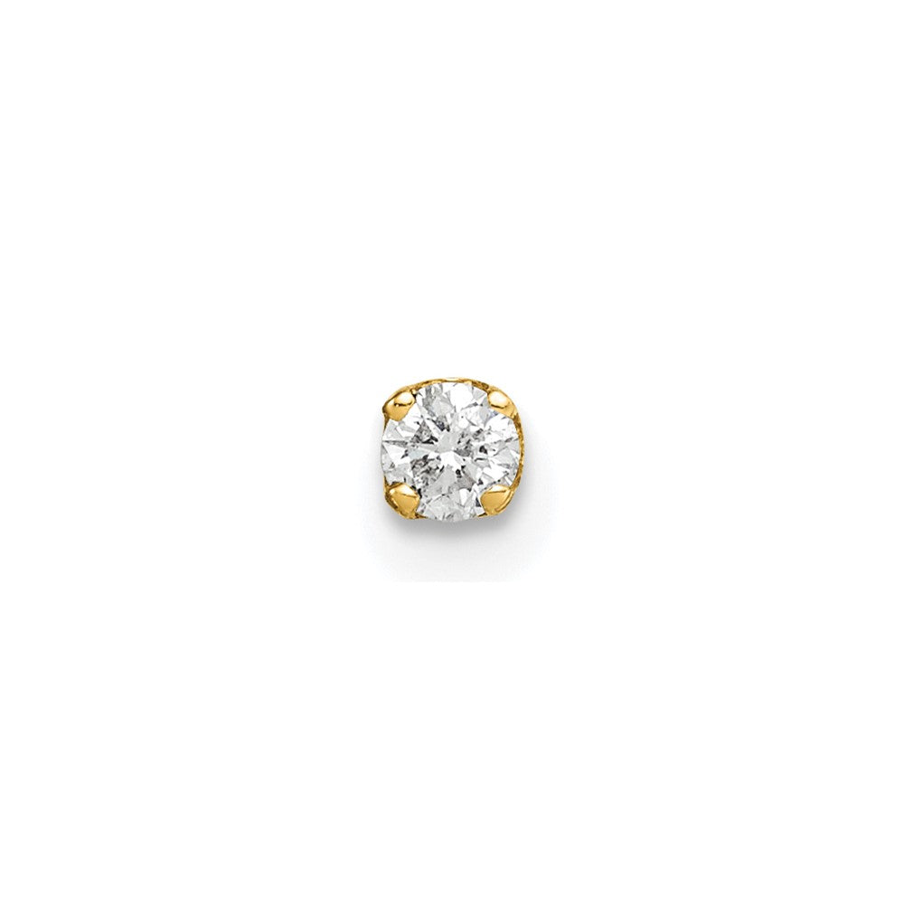 14K Yellow Gold Single Stud Diamond Earring