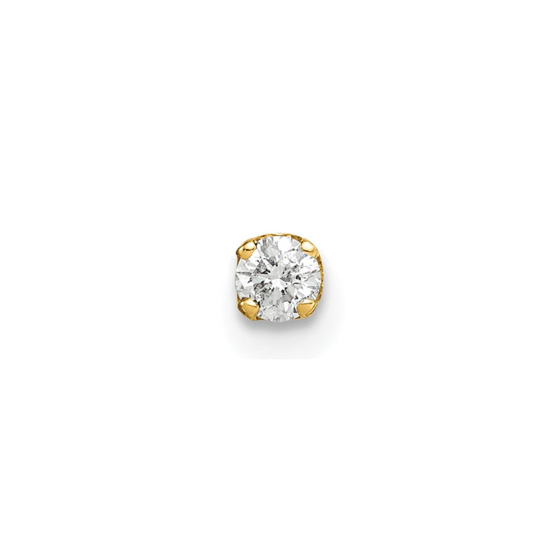 14K Yellow Gold Single Stud Diamond Earring