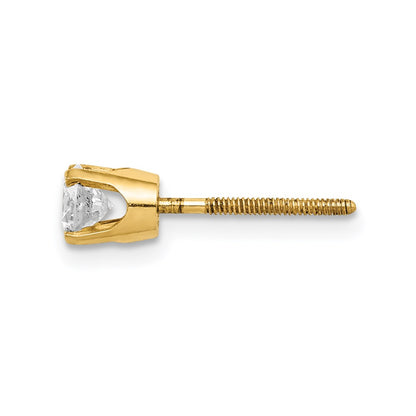 14K Yellow Gold Single Stud Diamond Earring