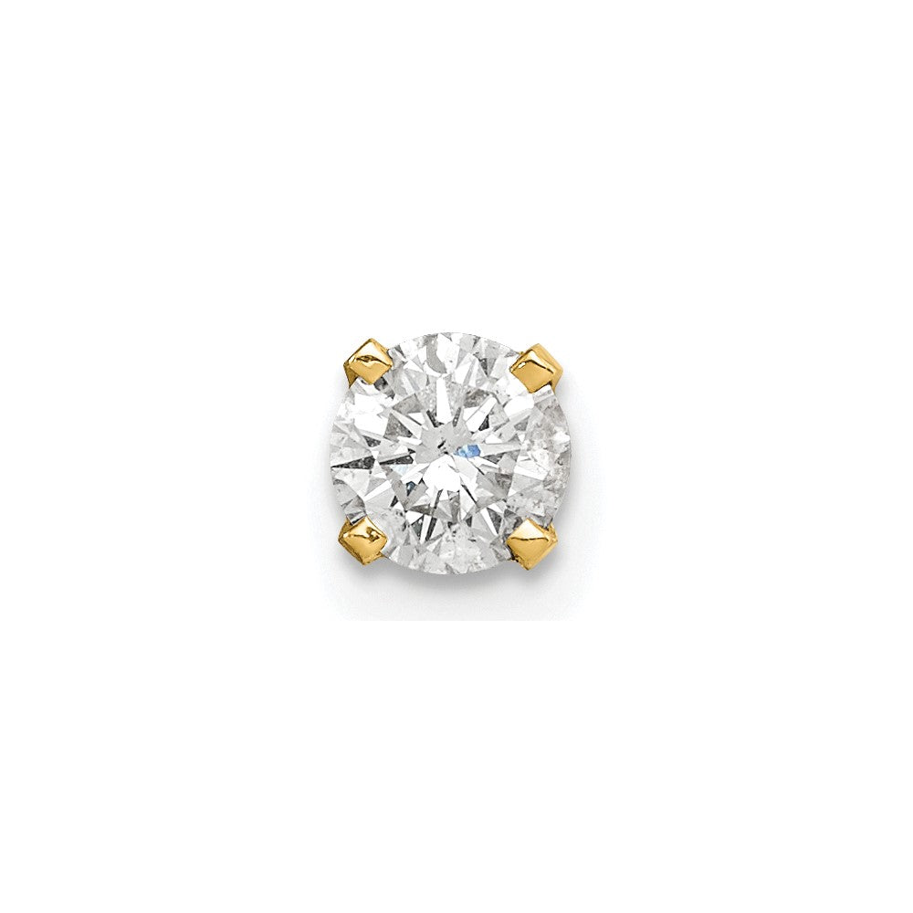 14K Yellow Gold Single Stud Diamond Earring