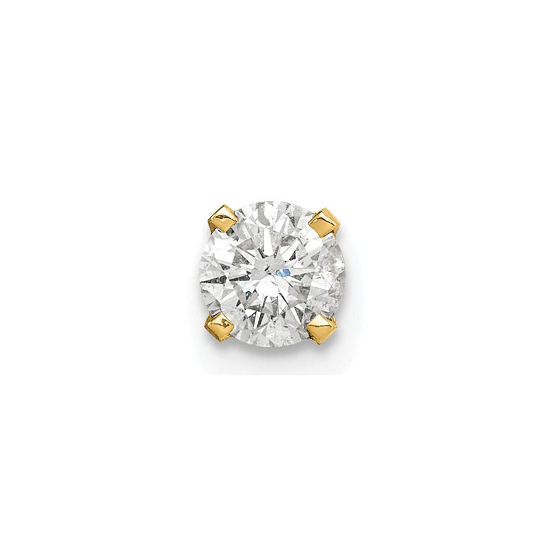 14K Yellow Gold Single Stud Diamond Earring