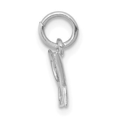 14K White Gold Polished Butterfly Charm