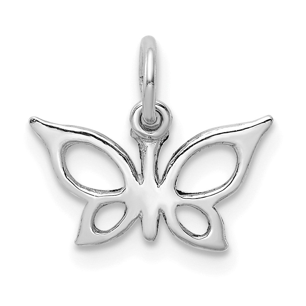 14K White Gold Polished Butterfly Charm