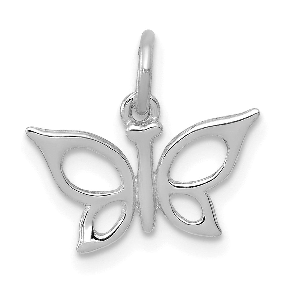 14K White Gold Polished Butterfly Charm