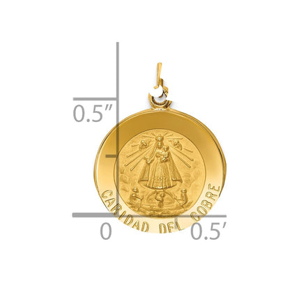 14k Yellow Gold Caridad Del Cobre Medal Pendant