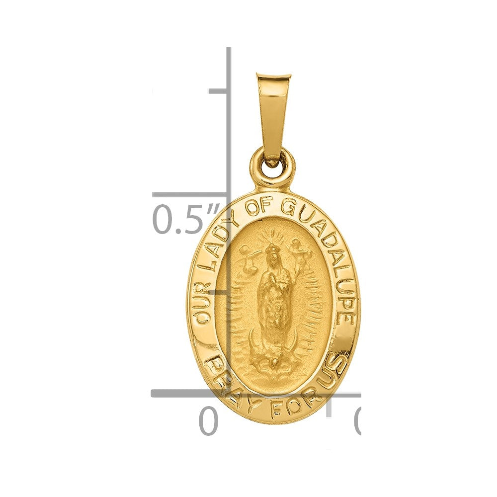 14k Yellow Gold 14k Hollow Our Lady Of Guadalupe Medal Charm