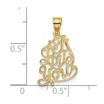 14k Yellow Gold 14K I LOVE YOU Script Charm