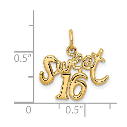 14k Yellow Gold 14k SWEET 16 Charm