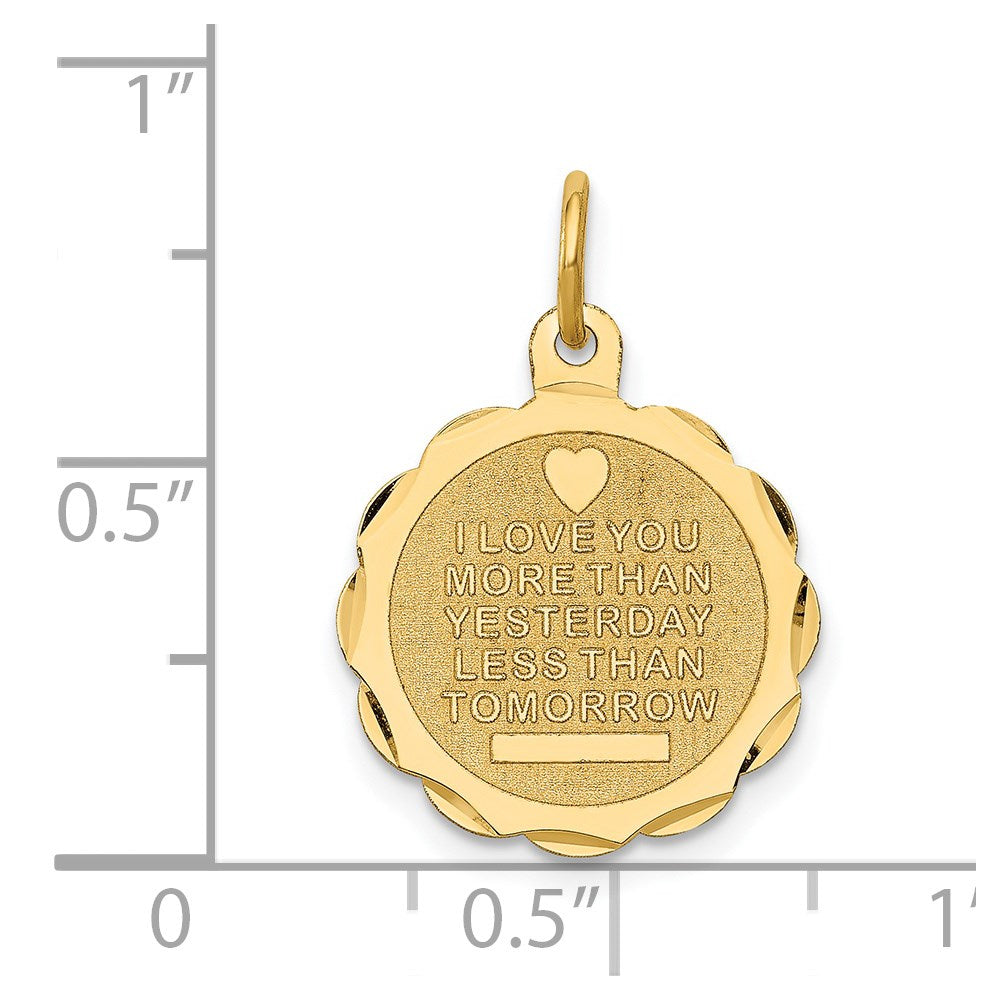 14k Yellow Gold 14k Love Sentinment Engraveable Charm