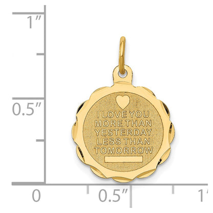 14k Yellow Gold 14k Love Sentinment Engraveable Charm