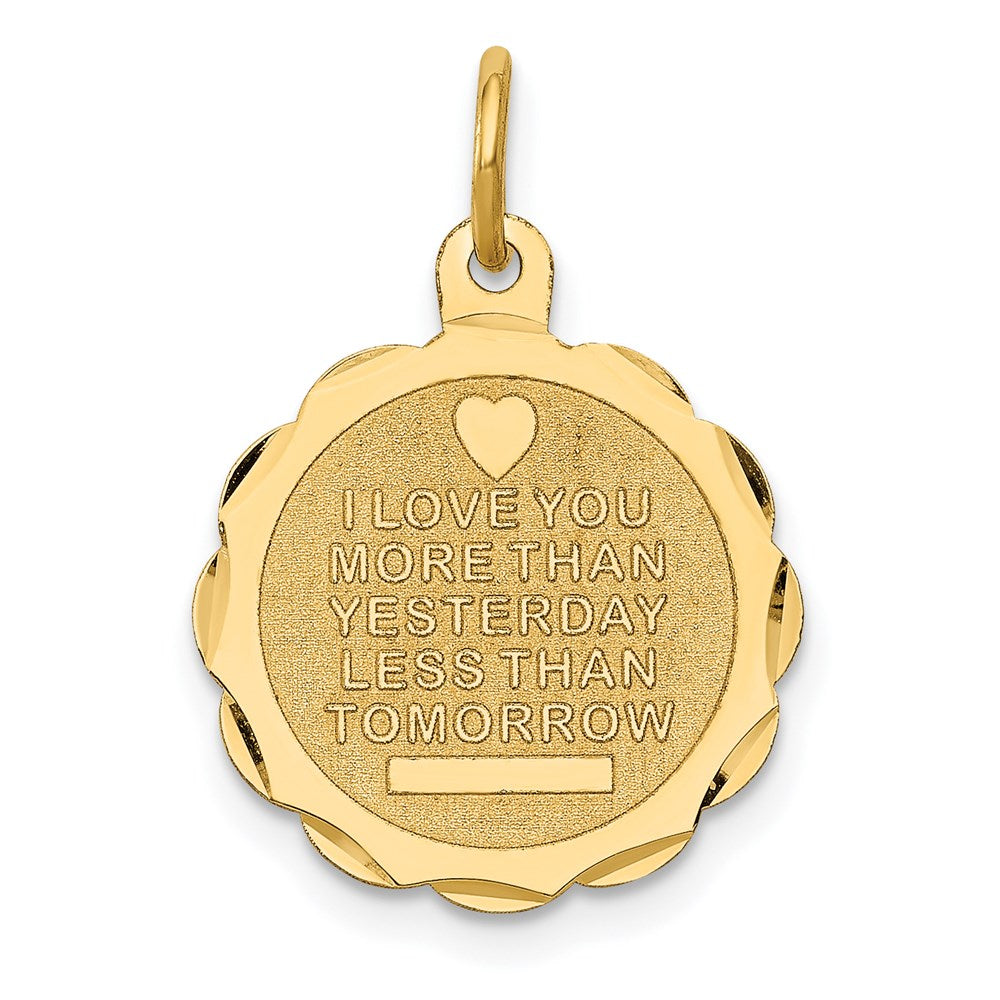 14k Yellow Gold 14k Love Sentinment Engraveable Charm