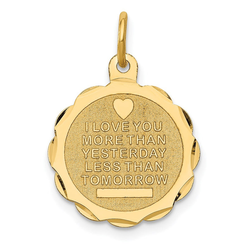 14k Yellow Gold 14k Love Sentinment Engraveable Charm