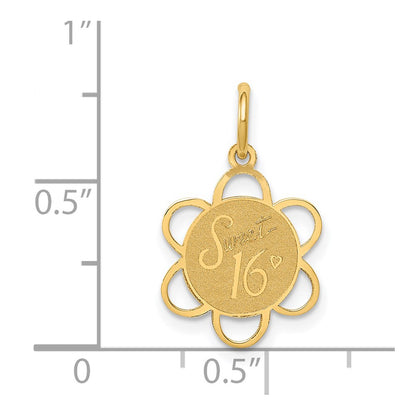14k Yellow Gold 14k SWEET 16 Disc Charm