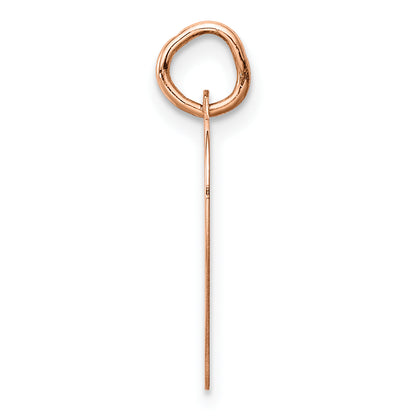 14K Rose Gold Polished Heart Shaped Disc Pendant