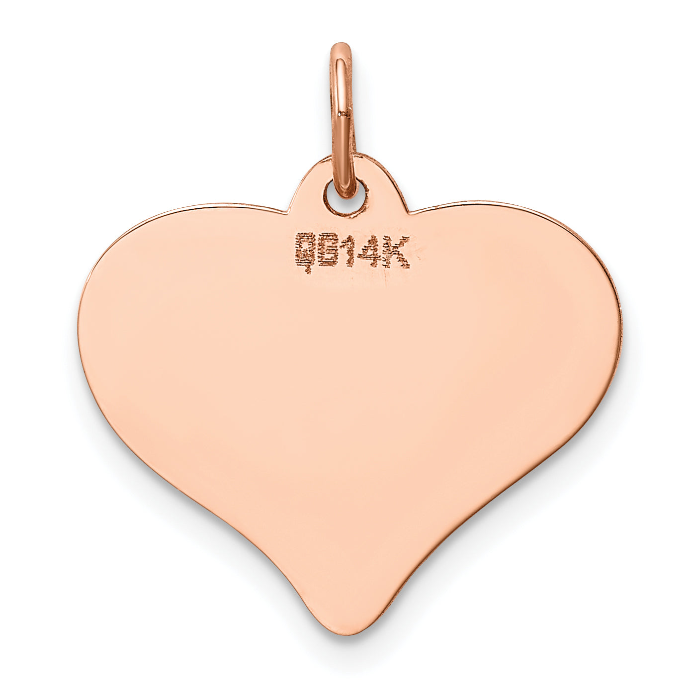 14K Rose Gold Polished Heart Shaped Disc Pendant