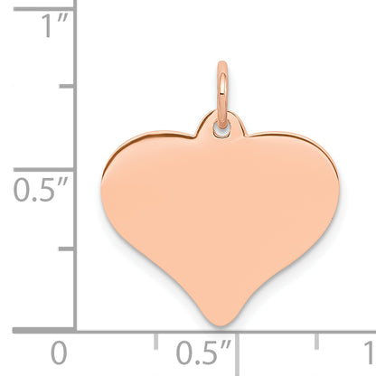14K Rose Gold Polished Heart Shaped Disc Pendant