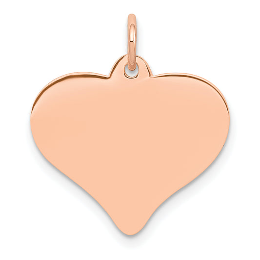 14K Rose Gold Polished Heart Shaped Disc Pendant
