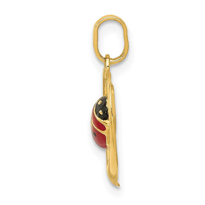 14k Yellow Gold 14k Enameled Ladybug in Heart Charm