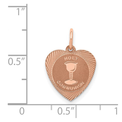 14k Rose Gold 14k Rose Gold Holy Communion Heart Charm