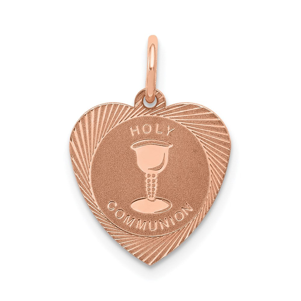 14k Rose Gold 14k Rose Gold Holy Communion Heart Charm