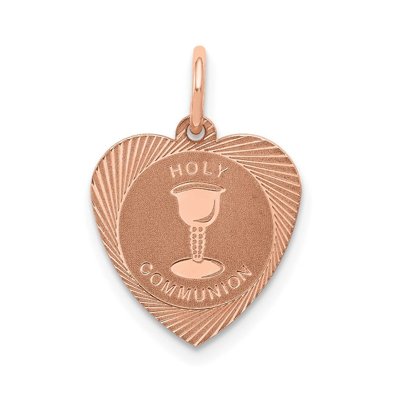 14k Rose Gold 14k Rose Gold Holy Communion Heart Charm