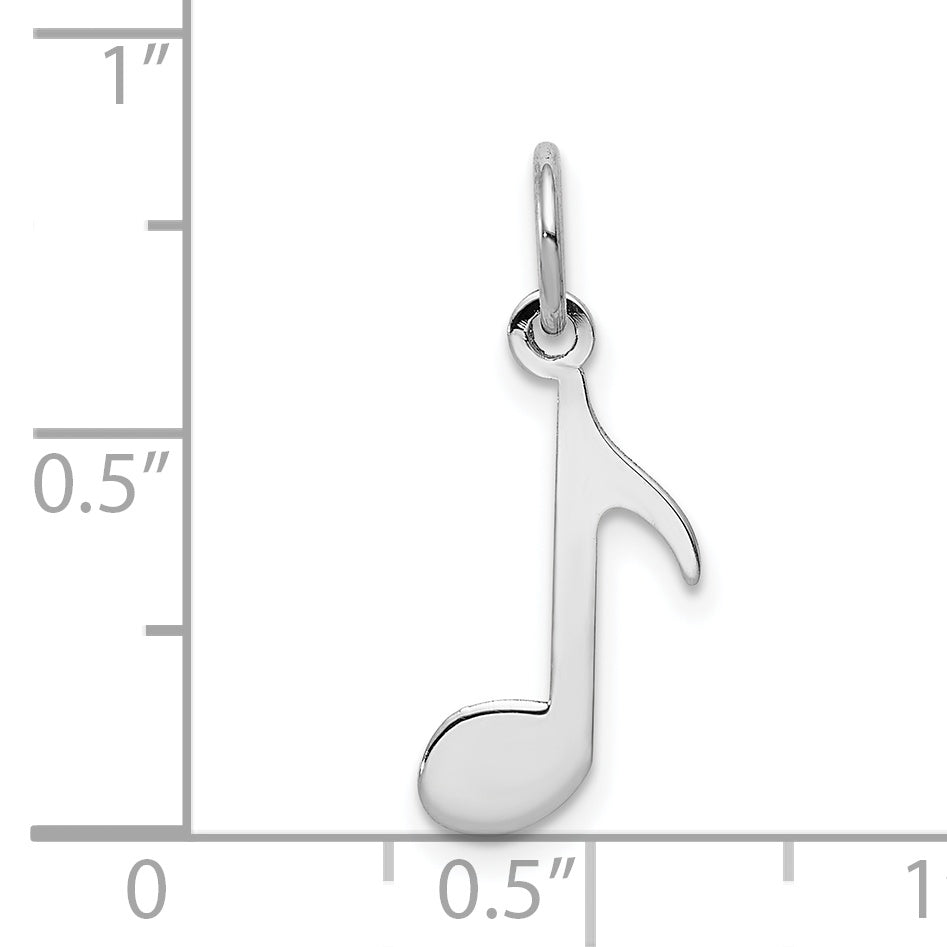 14k White Gold 14k White Gold Polished Musical Note Charm