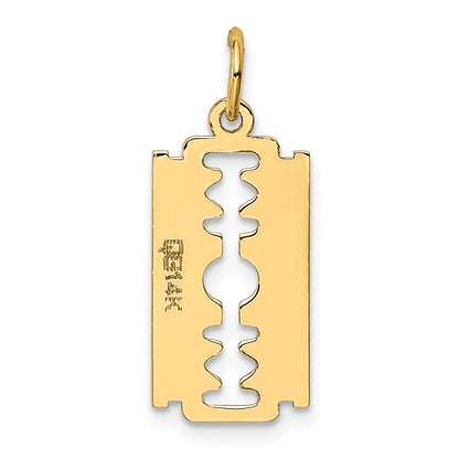 14k Yellow Gold 14k Polished Razor Blade Charm
