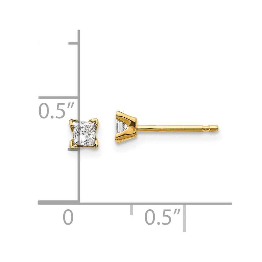 14k VS Quality Complete Princess cut Diamond Earrings