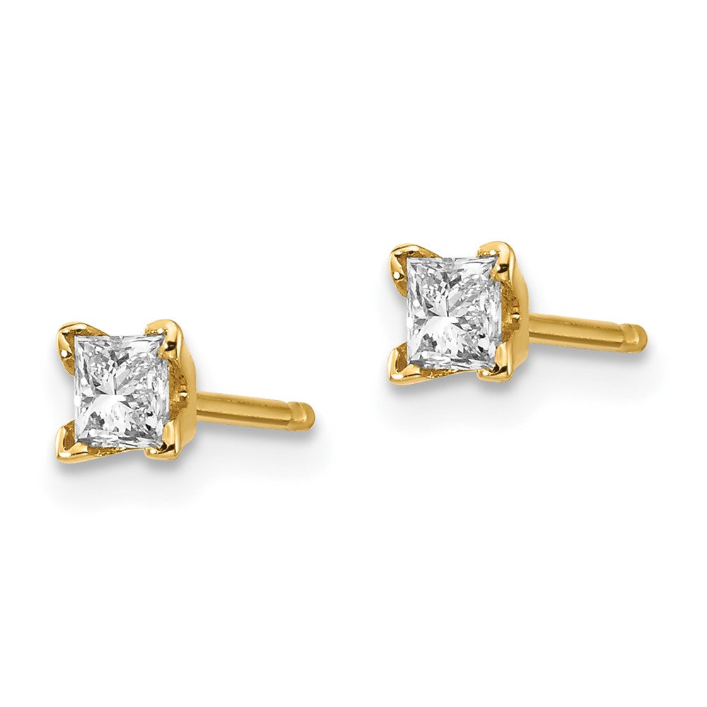 14k VS Quality Complete Princess cut Diamond Earrings