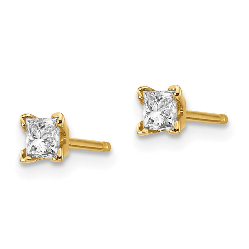 14k VS Quality Complete Princess cut Diamond Earrings