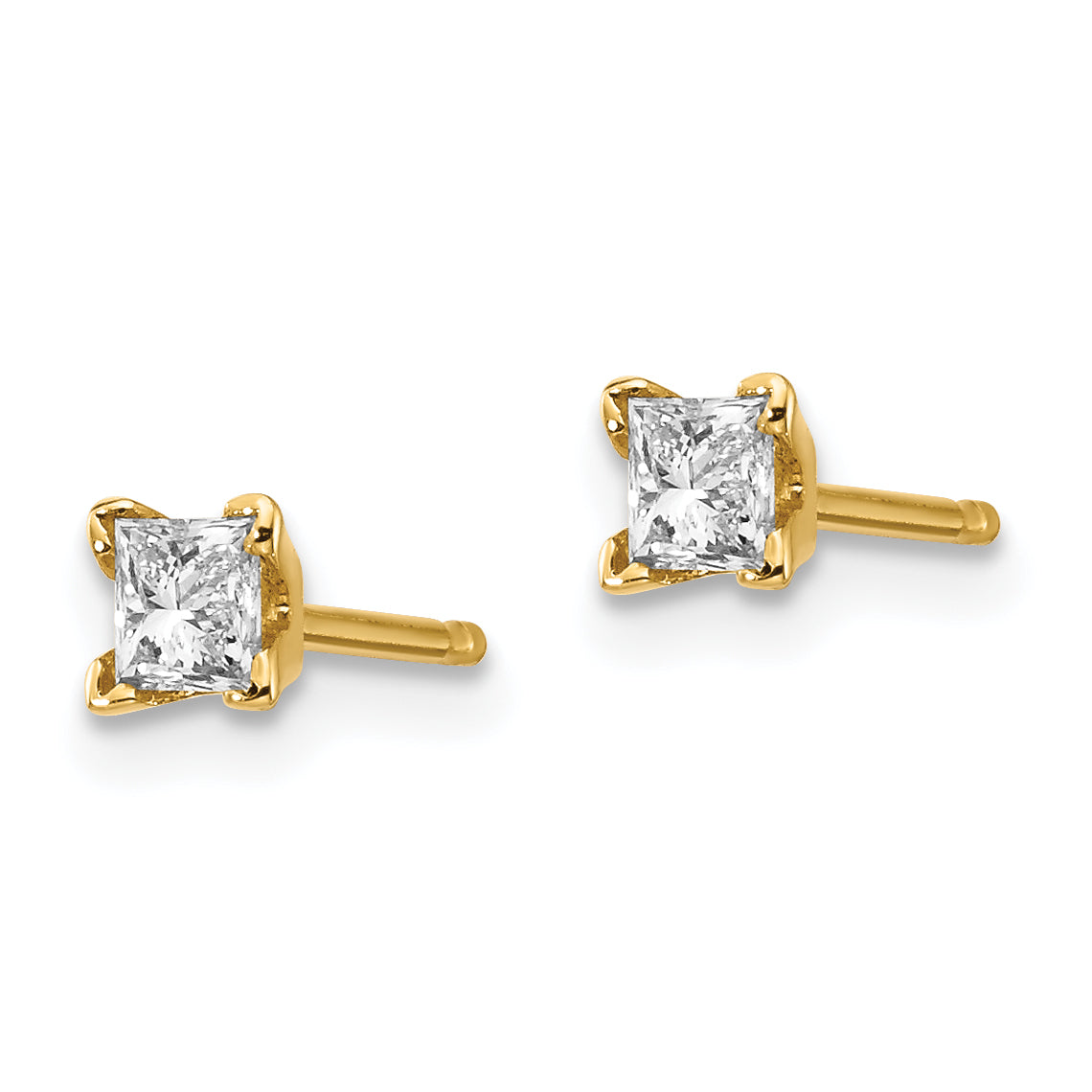 14k VS Quality Complete Princess cut Diamond Earrings