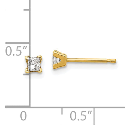 14k VS Quality Complete Princess cut Diamond Earrings