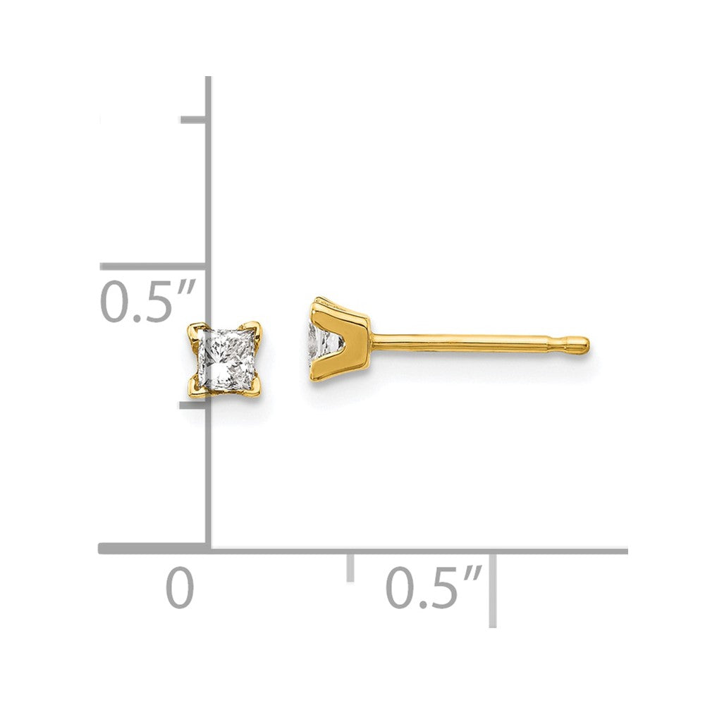 14k VS Quality Complete Princess cut Diamond Earrings