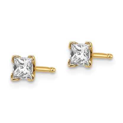 14k VS Quality Complete Princess cut Diamond Earrings