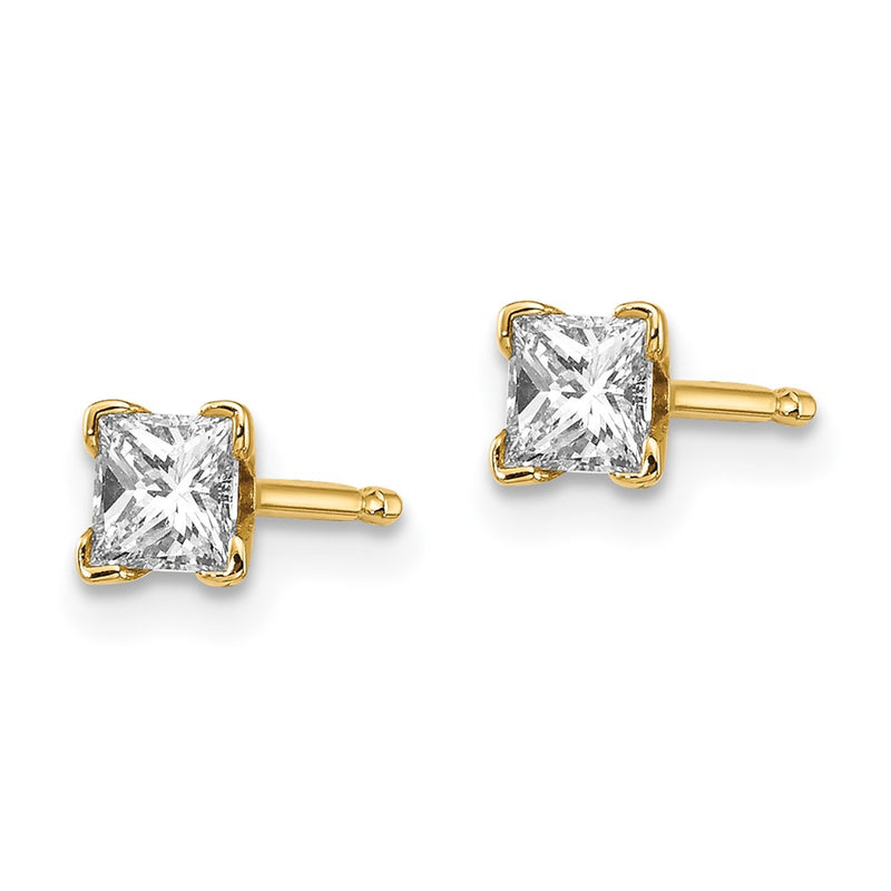 14k VS Quality Complete Princess cut Diamond Earrings